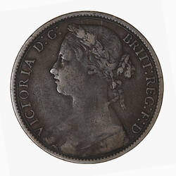 Coin - Penny, Queen Victoria, Great Britain, 1876 (Obverse)