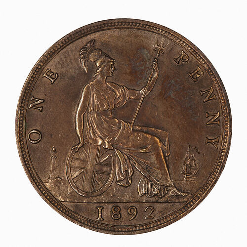Coin - Penny, Queen Victoria, Great Britain, 1892 (Reverse)