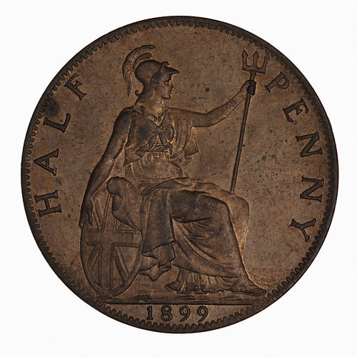 Coin - Halfpenny, Queen Victoria, Great Britain, 1899 (Reverse)