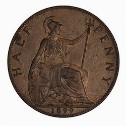 Coin - Halfpenny, Queen Victoria, Great Britain, 1899 (Reverse)
