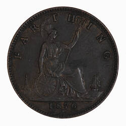 Coin - Farthing, Queen Victoria, Great Britain, 1876 (Reverse)