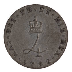 Coin - Groat, George III, Great Britain, 1792 (Reverse)