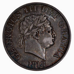 Coin - Halfcrown, George III, Great Britain, 1818 (Obverse)