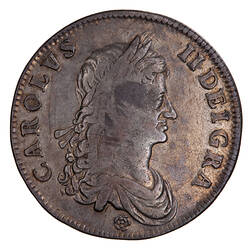 Coin - Crown, Charles II, Great Britain, 1662 (Obverse)