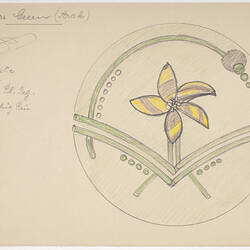 Cake Design - Karl Muffler, Brown & Yellow Flower, 1930s-1950s