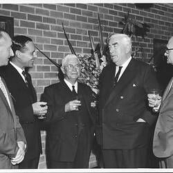 Photograph - Kodak Australasia Pty Ltd, Prime Minister Robert Menzies with Kodak Executives and Staff at the Official Opening of Kodak Factory, Coburg, 1961