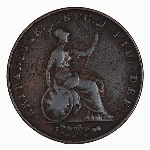 Coin - Halfpenny, Queen Victoria, Great Britain, 1851 (Reverse)