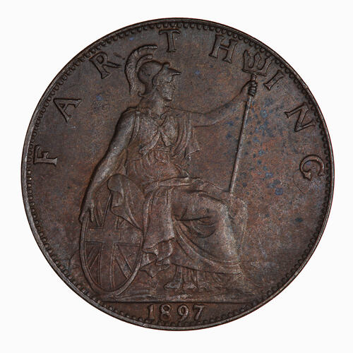 Coin - Farthing, Queen Victoria, Great Britain, 1897 (Reverse)