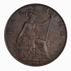 Coin - Farthing, Queen Victoria, Great Britain, 1897 (Reverse)