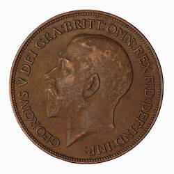 Coin - Penny, George V, Great Britain, 1920 (Obverse)