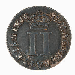 Coin - Twopence, James II, Great Britain, 1687 (Reverse)