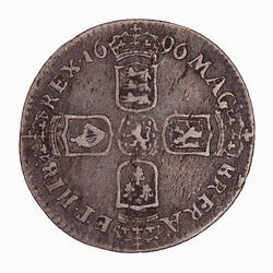 Coin - Sixpence, William III, Great Britain, 1696 (Reverse)