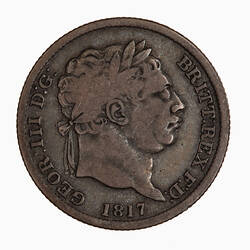 Coin - Shilling, George III, Great Britain, 1817 (Obverse)