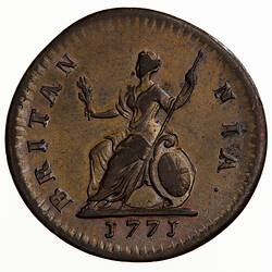 Coin - Farthing, George III, Great Britain, 1771 (Reverse)