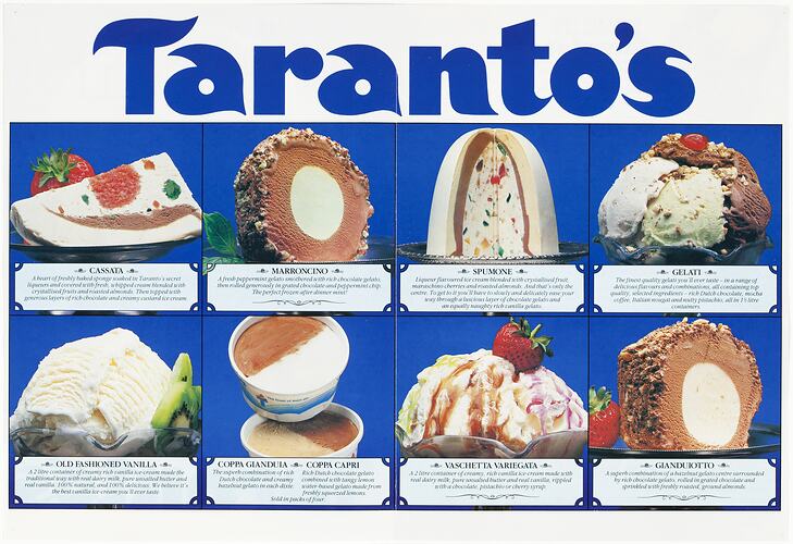 Leaflet - Taranto's, circa 1960s