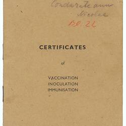 Certificate - Vaccination, Issued to Nicolae Condurateanu, 1949