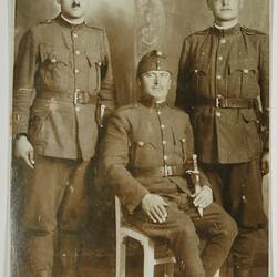 Photograph - Three Men in Army Uniform, Hungary, circa 1928