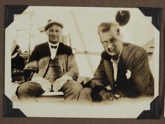 Portrait of Two Unknown Men on Board SS Jervis Bay, 1928