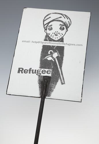 Placard - Kate Durham, Spare Rooms for Refugees, Feb 2002
