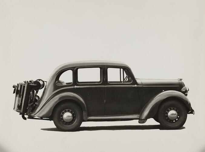 Photograph - Schumacher Mill Furnishing Works, Motor Car with Engine, Port Melbourne, Victoria, circa 1940s