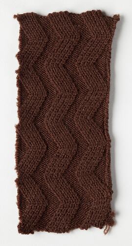 Knitting Sample - Edda Azzola, Small Dark Brown With  Zig Zag Pattern, circa 1960s