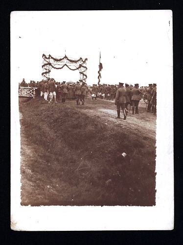 Photograph - German Soldiers in Front of Archway to Sports Arena, World War I, 1916-1917