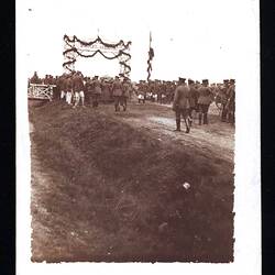 Photograph - German Soldiers in Front of Archway to Sports Arena, World War I, 1916-1917