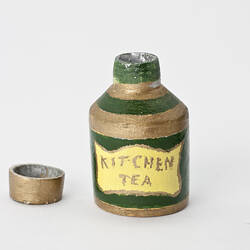 Tea Caddy -  'Kitchen Tea', Kitchen, Doll's House, 'Pendle Hall', 1940s