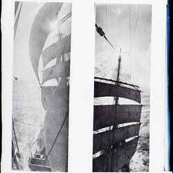 Glass Negative - Two Views of the Discovery's Sail Settings, BANZARE Voyage 1, Antarctica, 1929-1930