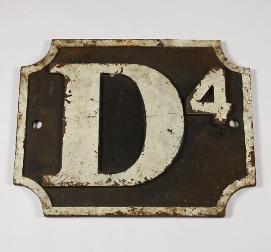 Locomotive Number Plate - 'D4'
