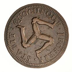 Coin - 1/2 Penny, Isle of Man, 1758