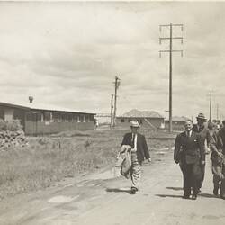 Five Men Walking on Blackshaws Road, Newport,