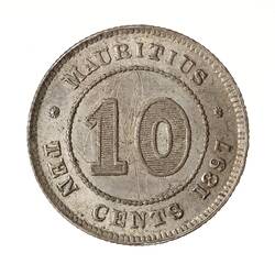 Coin - 10 Cents, Mauritius, 1897