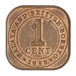 Coin - 1 Cent, Malaya & British Borneo, 1958