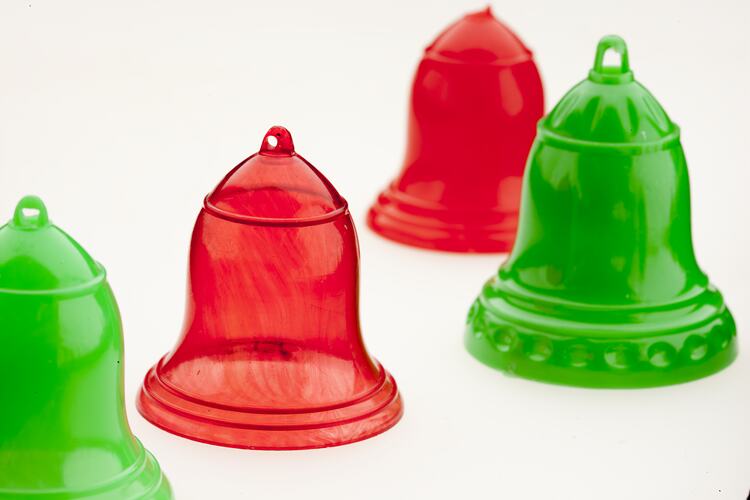 Christmas Decoration - Bell, Red Plastic