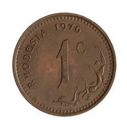 Coin - 1 Cent, Rhodesia, 1976
