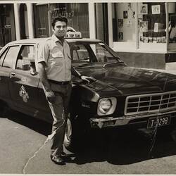 Digital Photograph - Romanos  Eid With First Taxi, Melbourne, 1973
