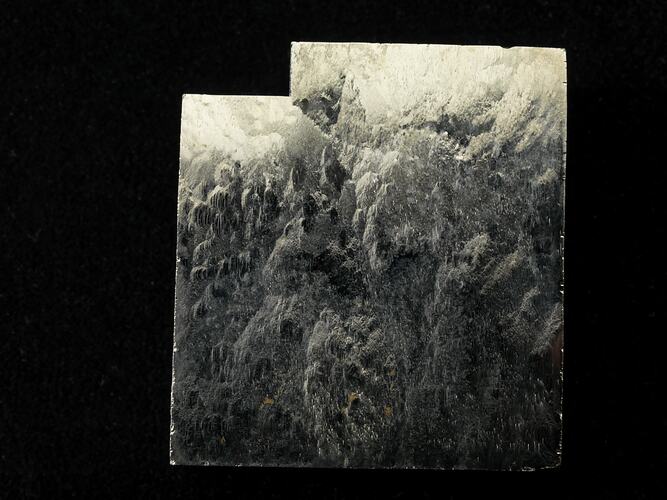 Surface of square pyrite specimen.