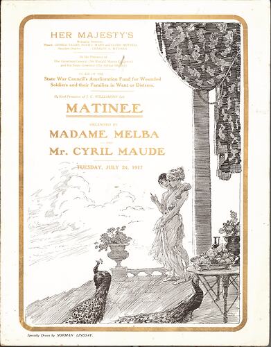 Programme - Madame Melba & Cyril Maude, Her Majesty's Theatre, Melbourne, 24 Jul 1917