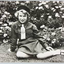 Postcard - Princess Anne in Brownie Uniform, Buckingham Palace Gardens, England, circa 1960