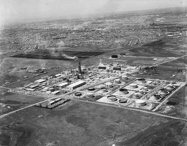 Negative - Aerial View of the Altona Oil Refinery, Victoria, circa 1962