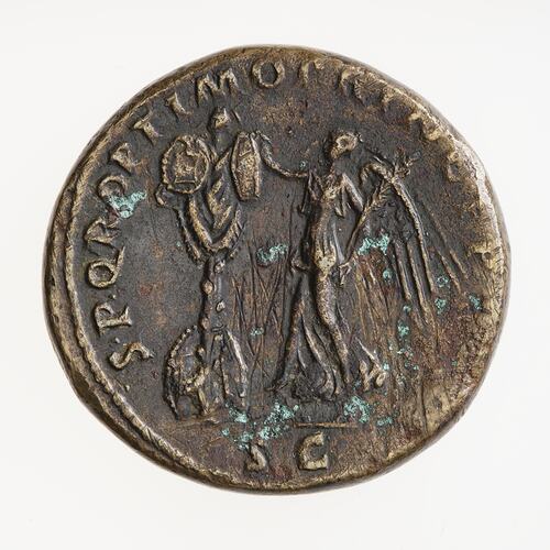Coin - Sestertius, Emperor Trajan, Ancient Roman Empire, 103-111 AD