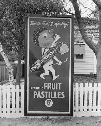 Rowntree's & Co Confectionery, Fruit Pastilles Advertising Sign, Victoria, 05 May 1959