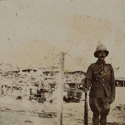 Photograph - Guard With Rifle, Pith Helmet & Puttees, Egypt, circa 1915