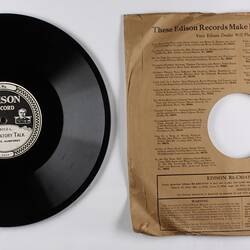 Disc Recording - Edison, Double-Sided, 'Explanatory Talk' & 'Fra Poco A Me Ricovero', 1919-1929