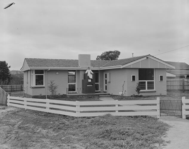 House Exterior with Mannequin, Bayswater, Victoria, 23 Aug 1959