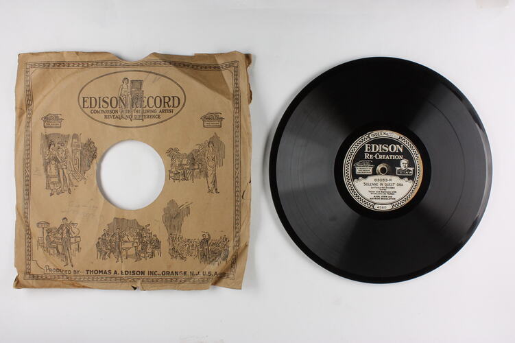 Disc Recording - Edison, Double-Sided, 'Solenne In Quest Ora' and 'Explanatory Talk', 1919-1929