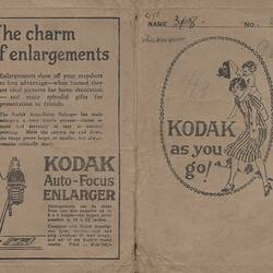 Film Wallet - Kodak Australasia Pty Ltd, 'Kodak As You Go', circa 1920 - 1940