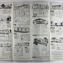 Part of large document showing house plans and elevations.