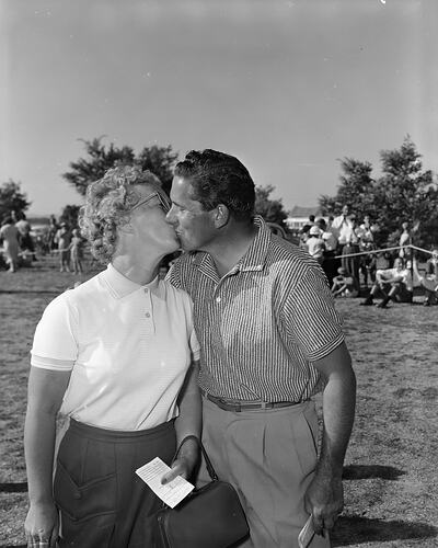 Couple Kissing, Cranbourne Golf Club, Victoria, 05 Mar 1960